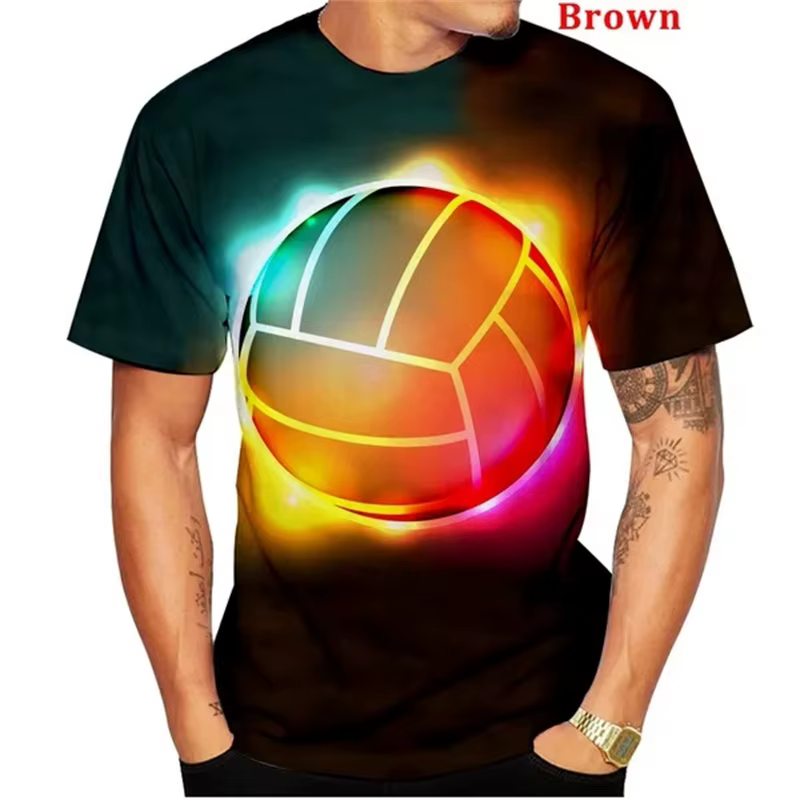 T-shirt à motif de sport de volley-ball pour adultes et enfants