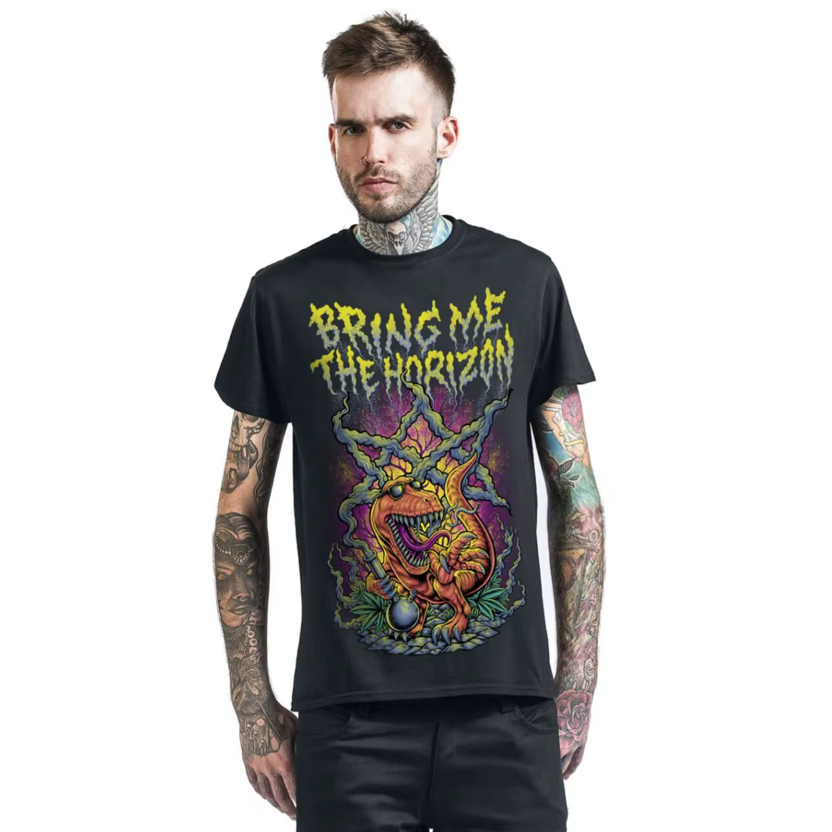 T-shirt en coton avec graphisme Bring Me The Horizon