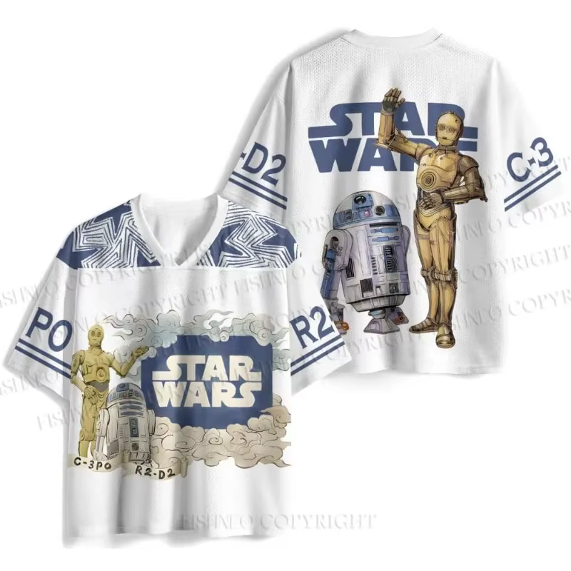 T-shirt à manches courtes col en V imprimé Star Wars Darth Vader Fighter pour toute la famille, décontracté, pour les fans de films, streetwear