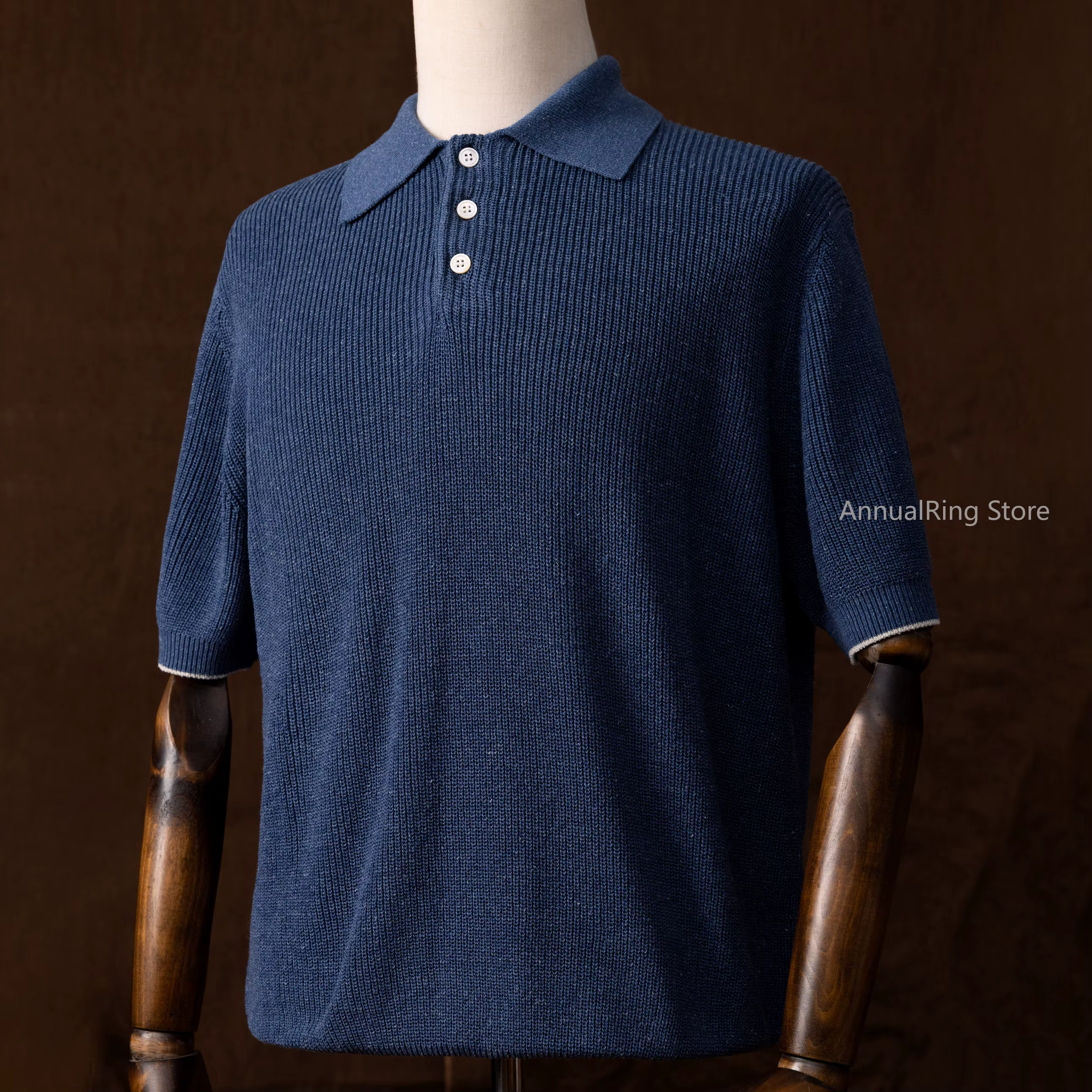 Polo en lin tricoté pour homme Red Tornado