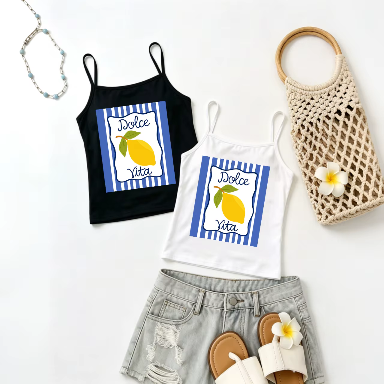 Débardeur graphique Dolce Vita, motif fruits mignons, style Y2K, esthétique Harajuku, streetwear, coupe ajustée, crop top sexy pour femme