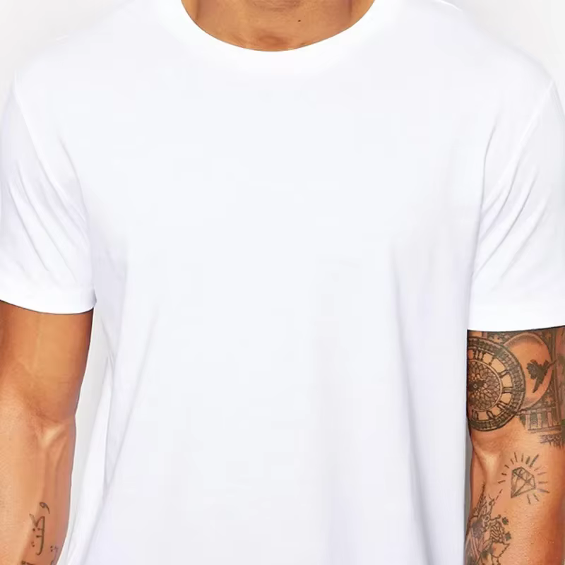 T-shirt long blanc en coton pour homme