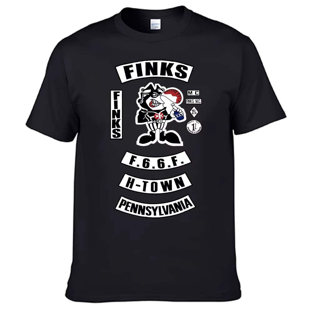 T-shirt Hurcycles Club The Finks Mc pour homme, chemise 100% coton, N01