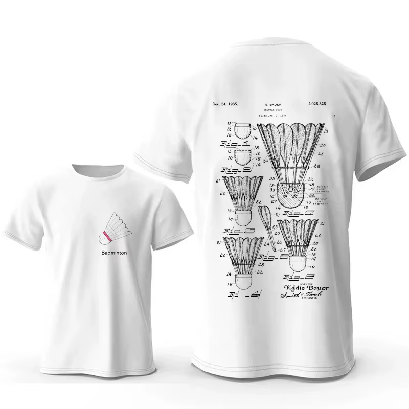 T-shirt imprimé badminton pour hommes