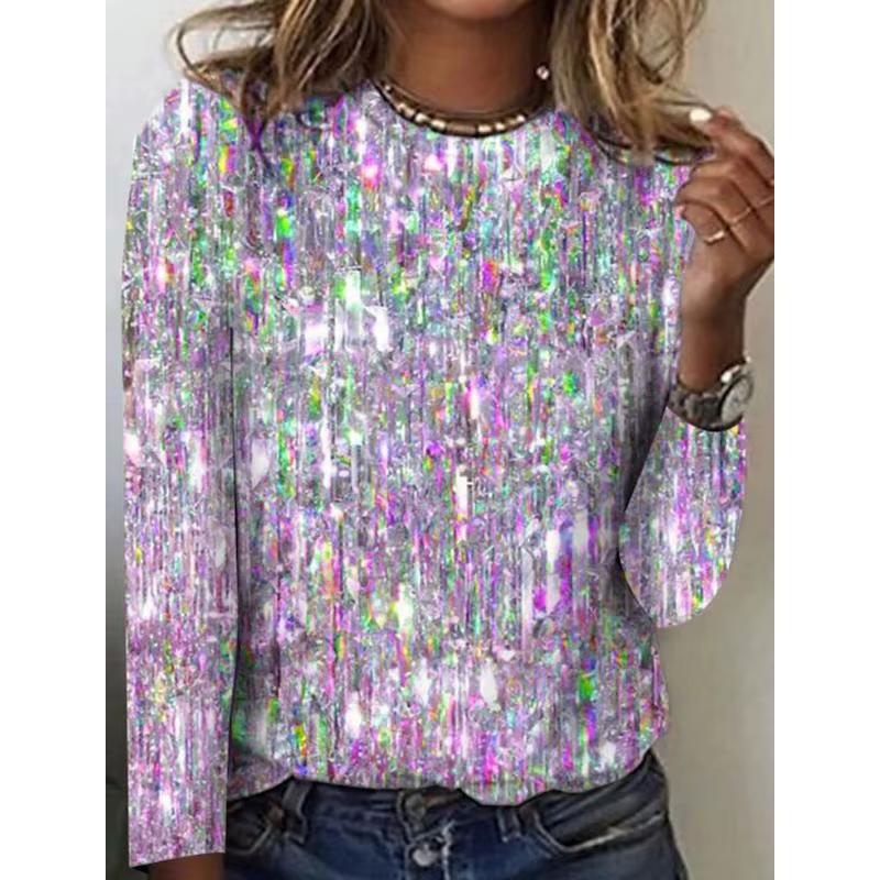 T-shirt manches longues col rond femme