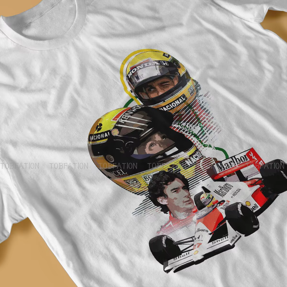 T-shirt personnalisé Ayrton Scannelle F1 Race Raer pour hommes