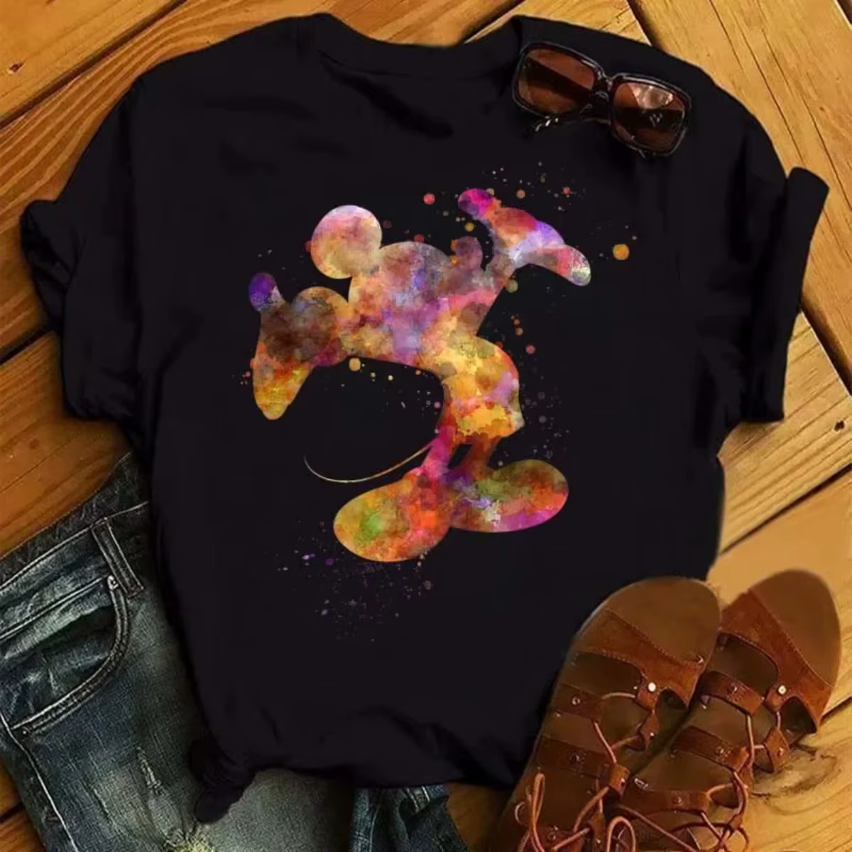 T-shirt imprimé Mickey Mouse pour femmes
