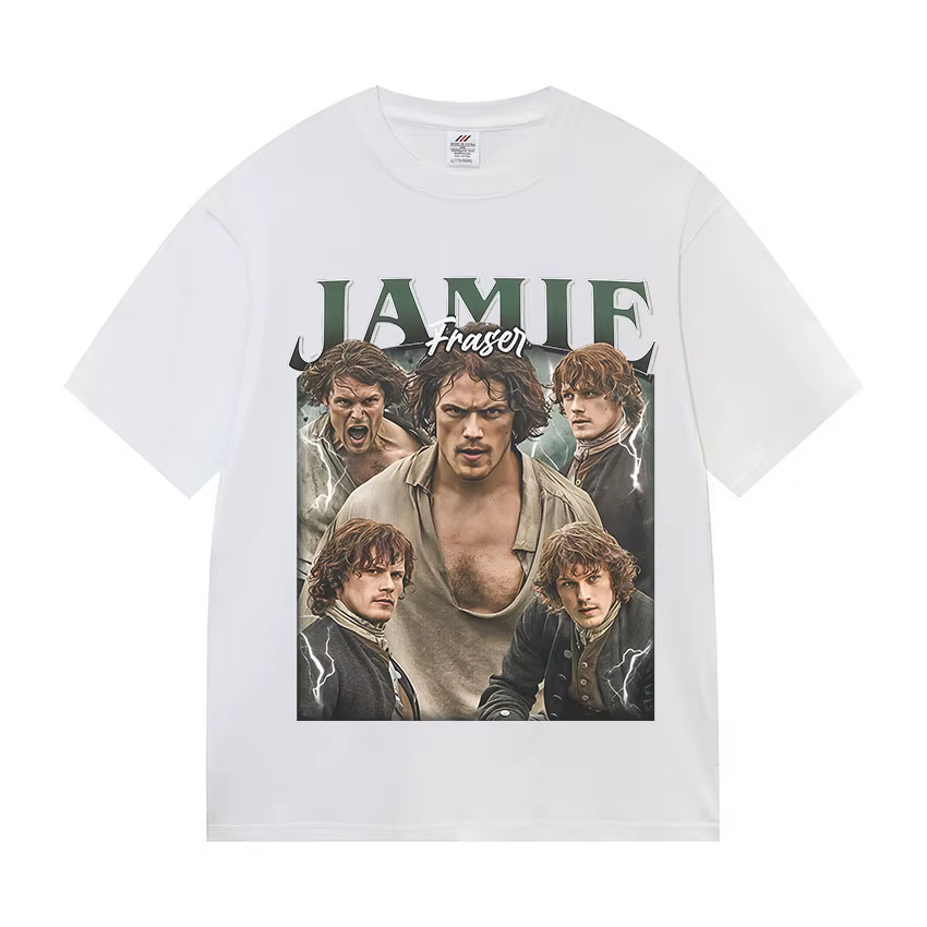 Série télévisée classique Jamie Fraser T-Shirts graphiques mode homme gothique surdimensionné T-shirt Vintage