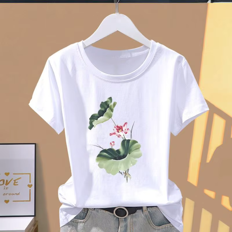 Nouveau T-shirt décontracté à manches courtes pour femme