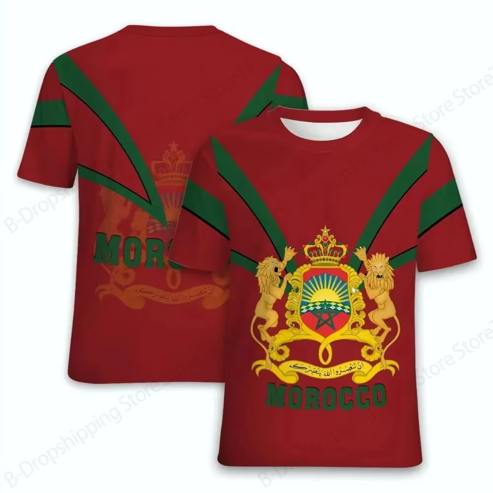 Drapeau marocain impression 3d T-shirt hommes femmes mode