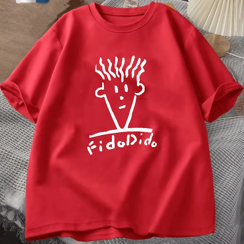 Homme noir t-shirts été T-shirt Fido Dido visage