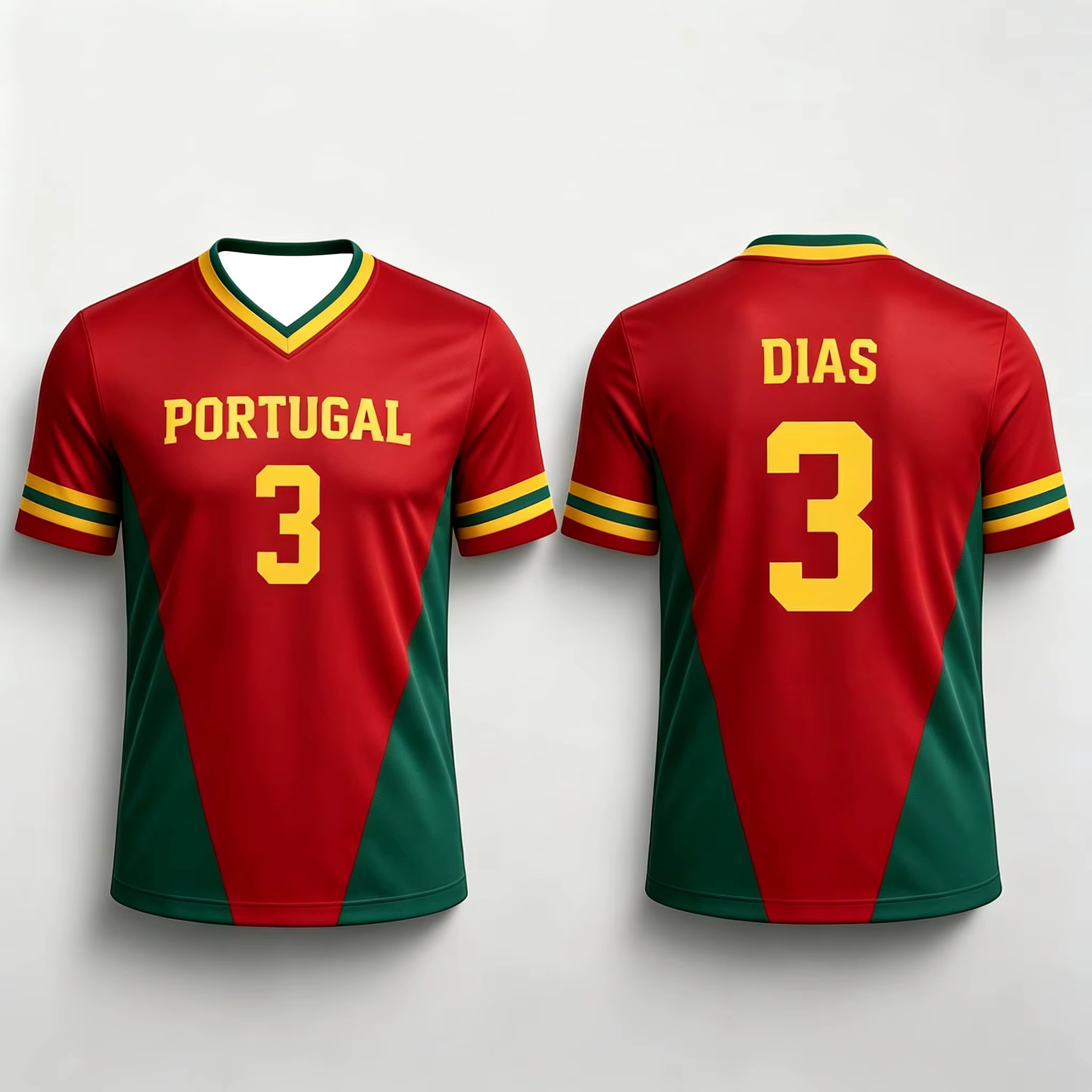 T-shirt de sport pour supporters de football du Portugal, pour hommes, femmes, garçons, enfants, parents, col en V, séchage rapide, manches courtes, t-shirt pour enfants