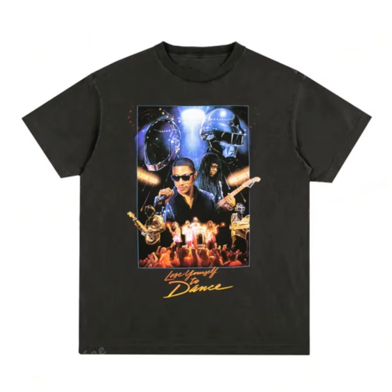 Daft Punk T-shirt d'été pour hommes coton confortable col rond