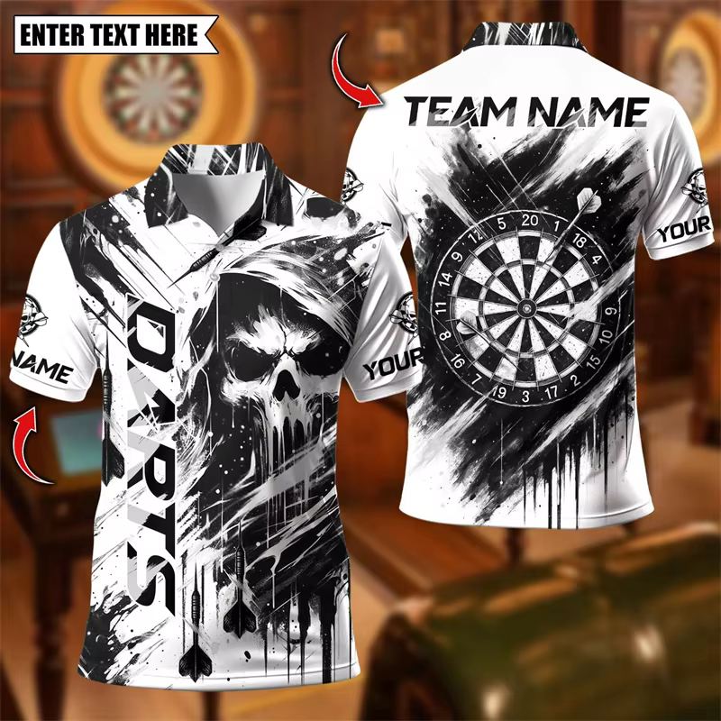 Polo tendance à motif tête de mort pour hommes