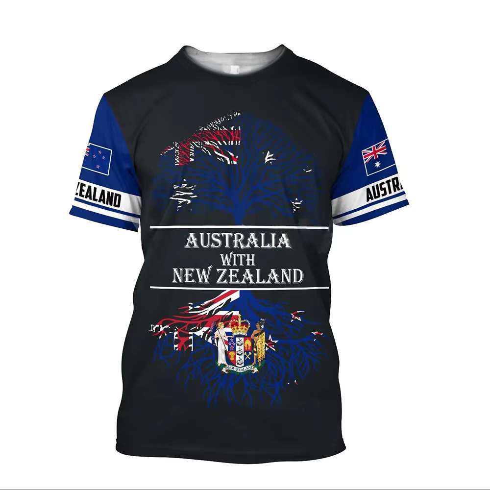 Été australie drapeau graphique t-shirts hommes mode sport à manches courtes t-shirt ample équipe de Football australienne unisexe hauts