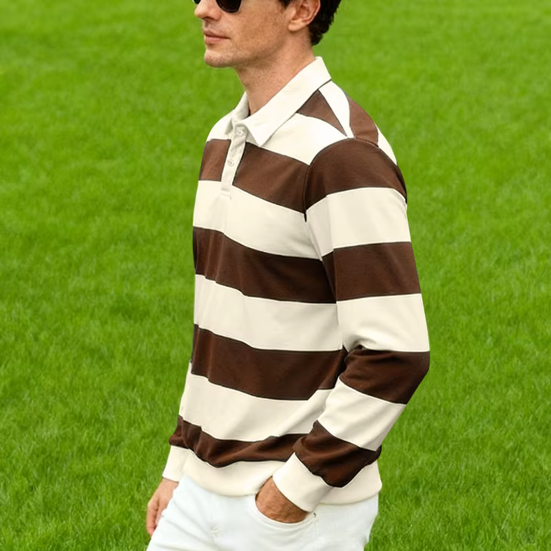 Polo de rugby rayé pour hommes