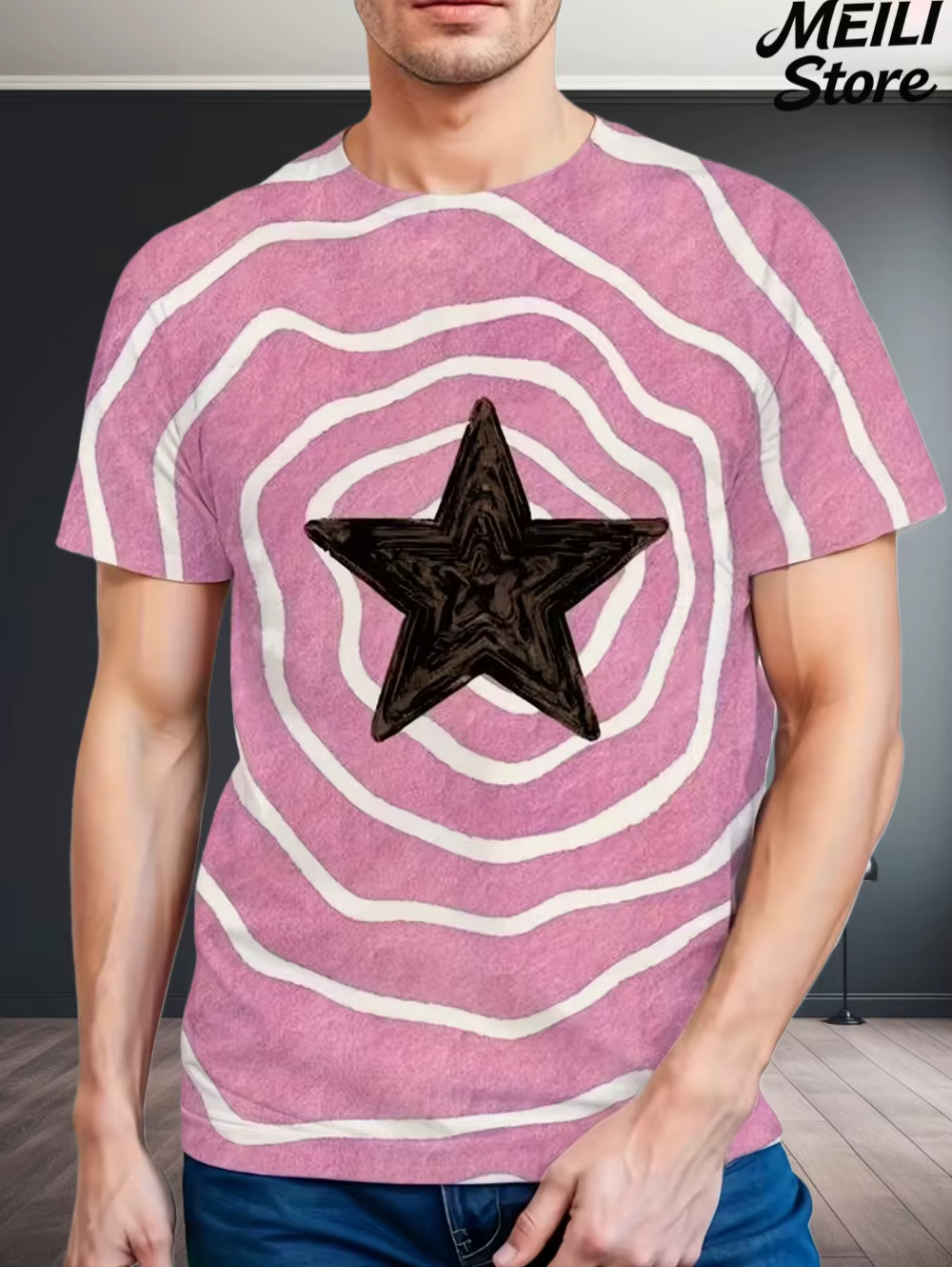 T-Shirt homme étoile élément imprimé