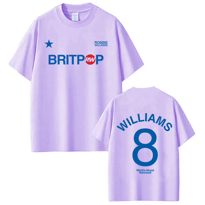 Robbie Williams Britprwp Tour 2026 T-shirts pour hommes et femmes, vêtements à la mode à manches courtes, T-shirts décontractés de haute qualité 100% coton