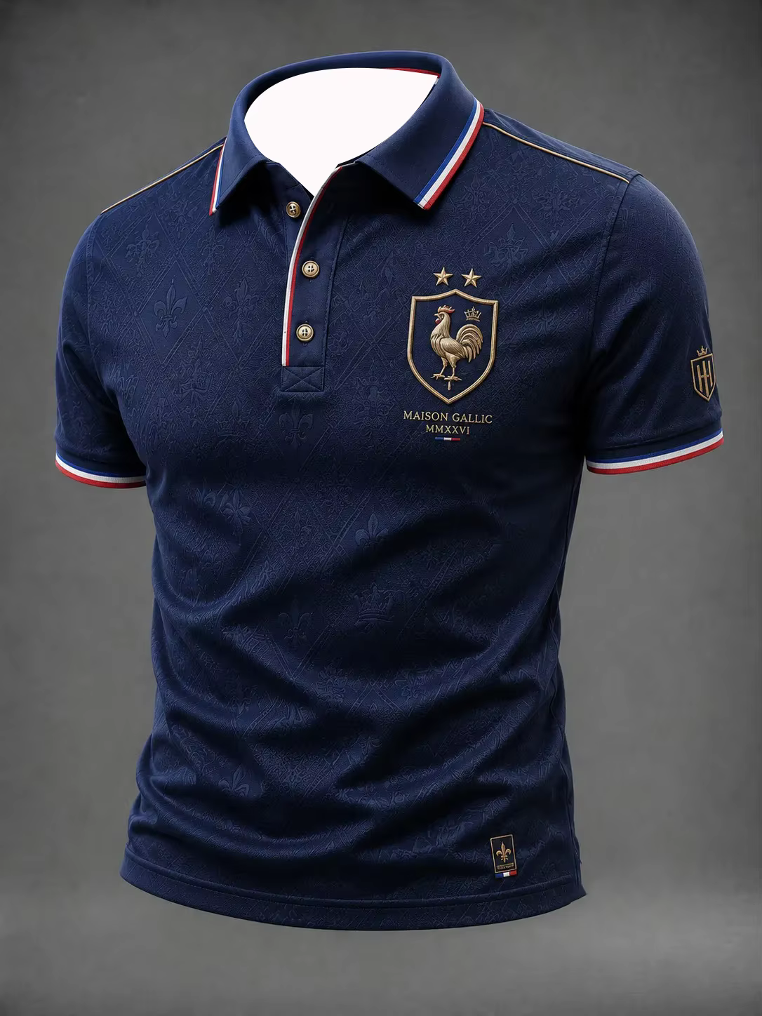 Polo de football pour supporters français édition 2026 - Impression 3D - Tendance et confortable - Convient aux hommes et aux femmes
