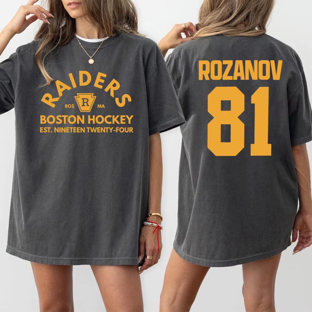 Ilya Rozanov 81-Boston Raiders chemise Hudson Williams Connor Storrie T-shirt chauffé rénov Tee
