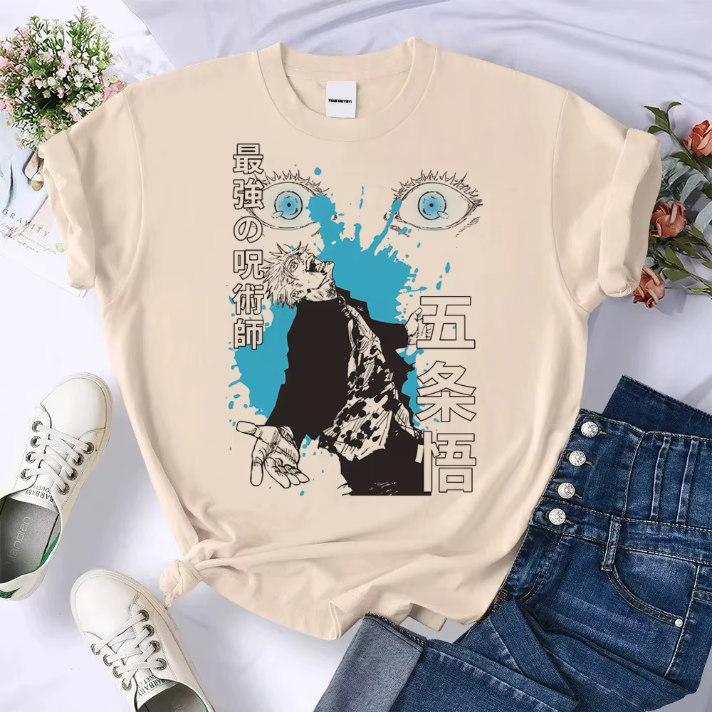 Jujutsu Kaisen Gojo top t-shirts femmes graphique Pastel anime classique haut respirant