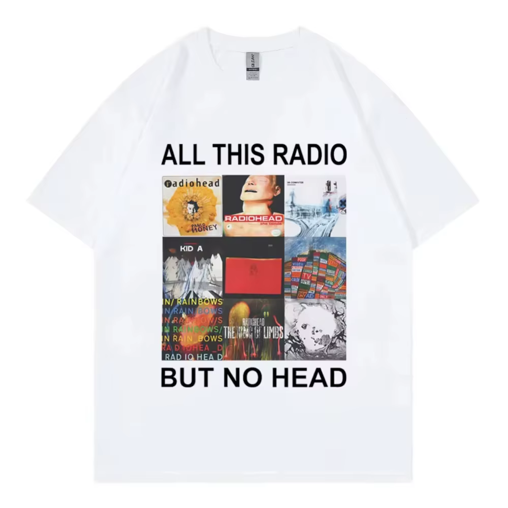 Tout ce Radio mais pas de tête T-Shirt groupe de Rock Radiohead Album de musique graphique