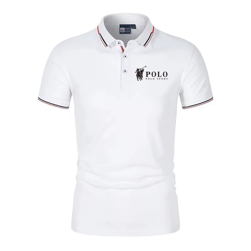 Polo pour homme à manches courtes en tissu 100% soie de lait