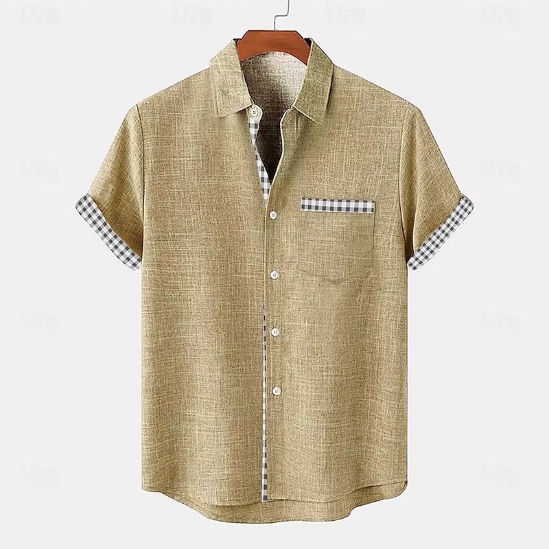 T-shirt hawaïen en lin respirant pour hommes