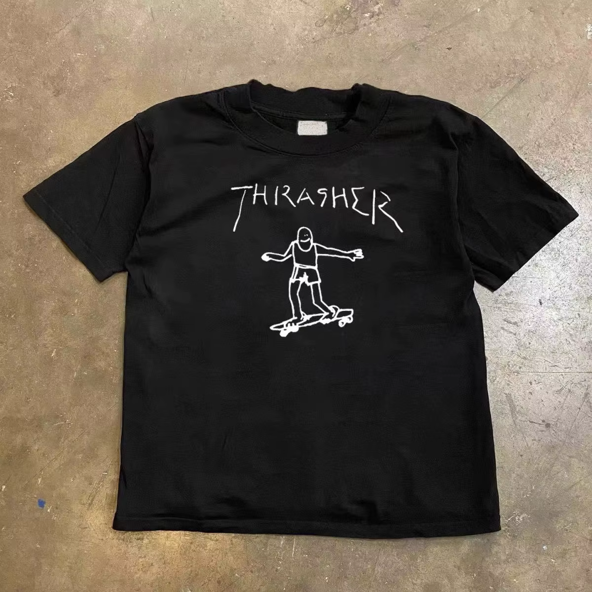 T-shirts d'été à manches courtes et col rond pour le skateboard américain