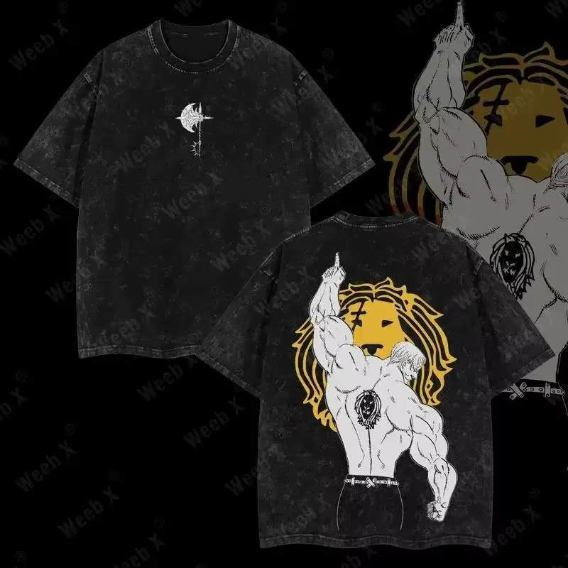 T-shirt imprimé double face Seven Deadly Sins Escanor Lion Sin