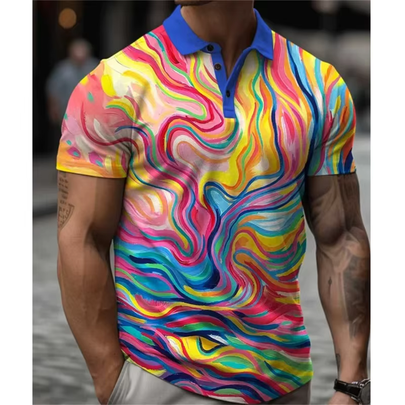 Polo arc-en-ciel à la mode pour hommes