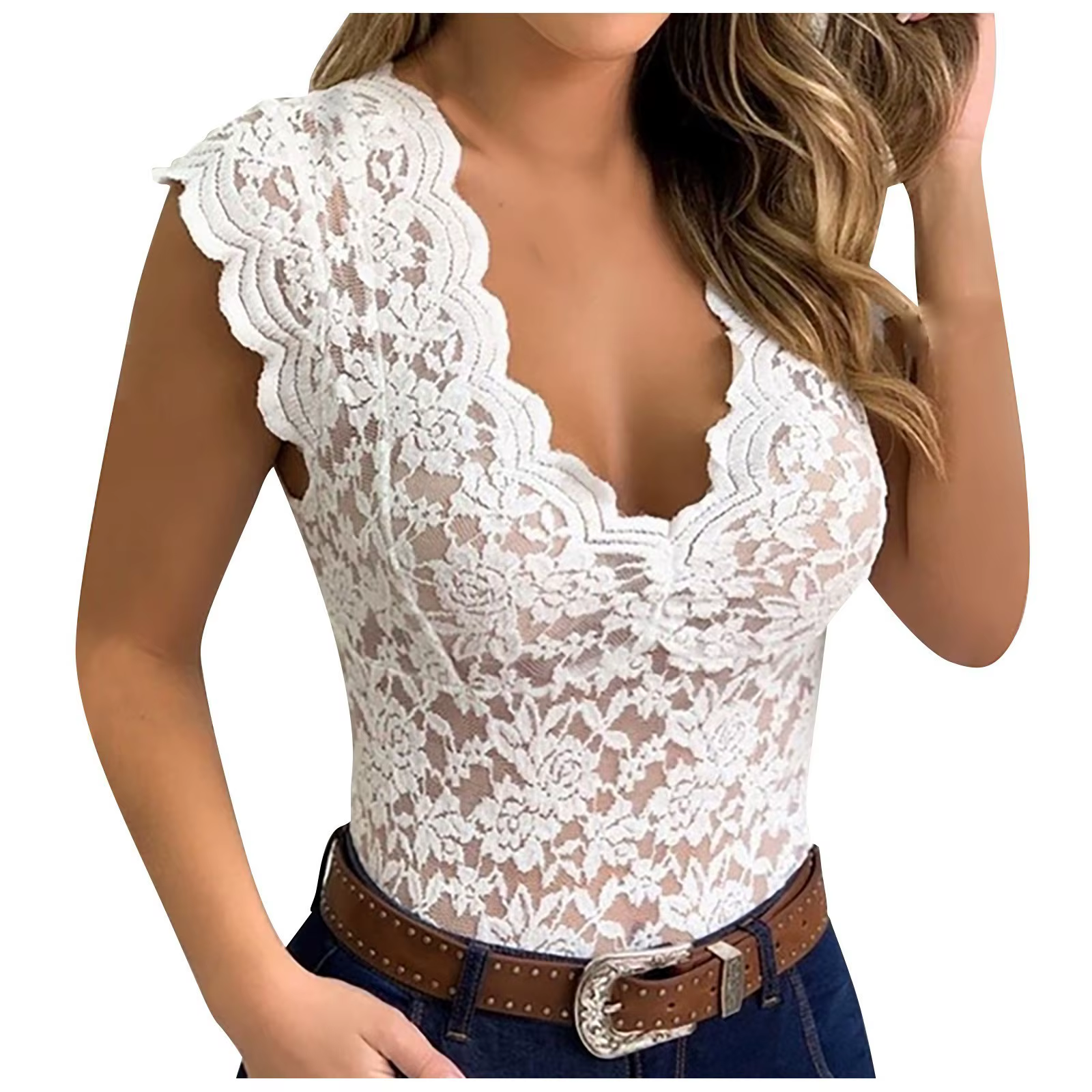 Débardeur Sexy en Dentelle pour Femme