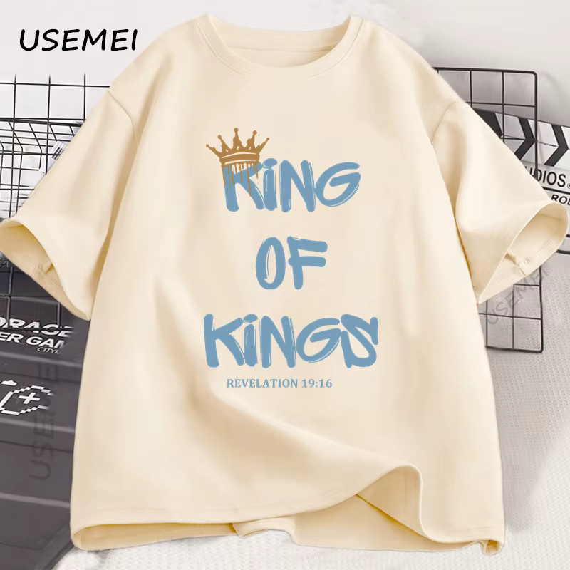Roi des rois T-Shirt vêtements chrétiens cadeau religieux pour hommes femmes jésus Christ Streetwear foi coton manches courtes t-shirts