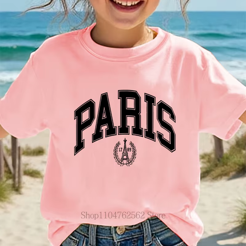 T-shirts imprimés vintage Paris pour enfants