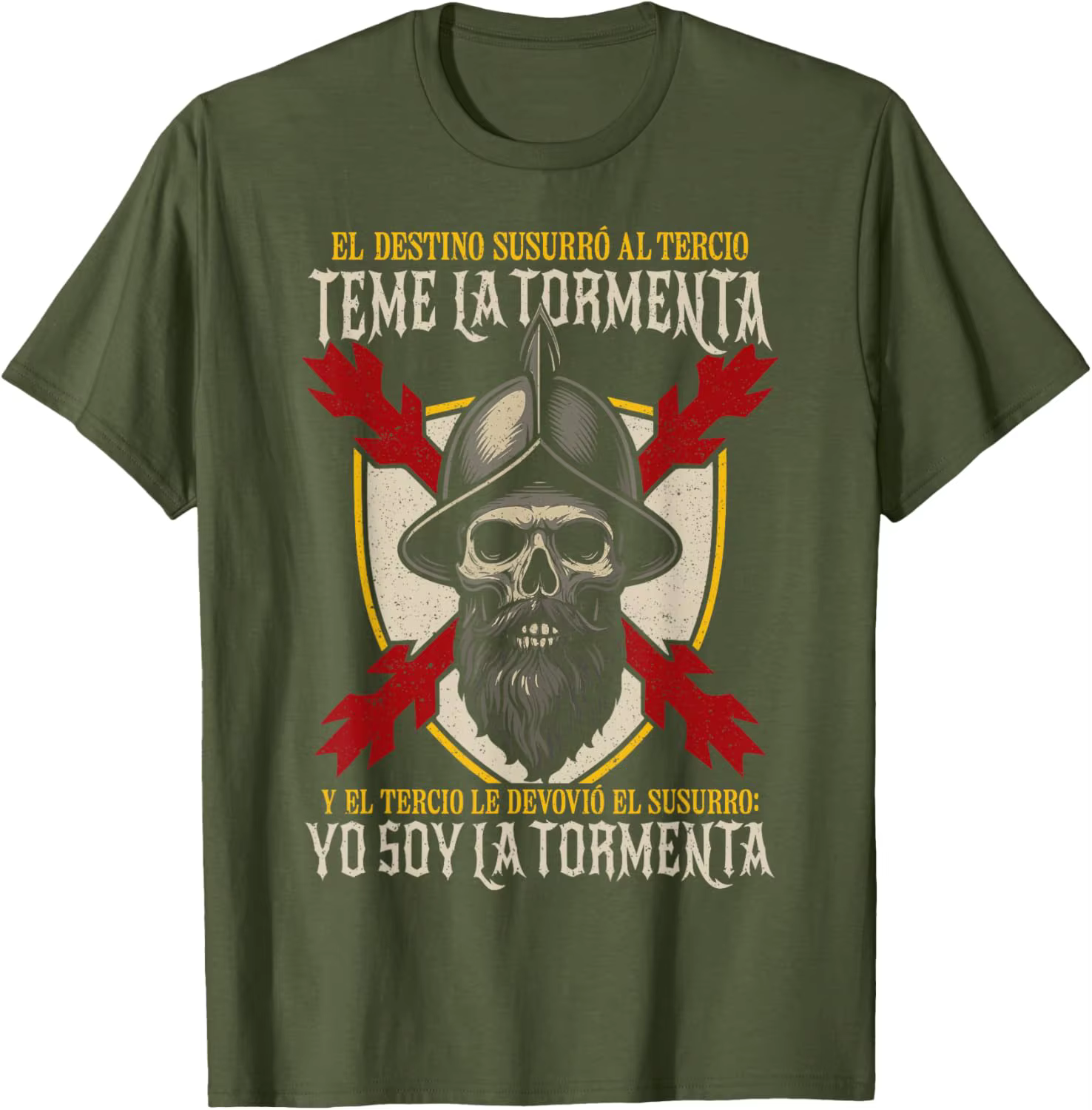T-shirt décontracté à manches courtes 100 % coton Teme La Tormenta Tercio Español Don Blas De Lezo Infantería