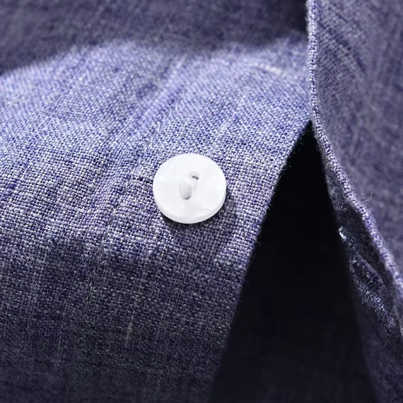 Chemise en lin à manches longues pour hommes