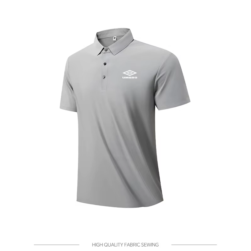 Polo UMBRO pour homme, été, sans couture, en soie glacée, séchage rapide, manches courtes, col classique, t-shirt décontracté pour le fitness et respirant