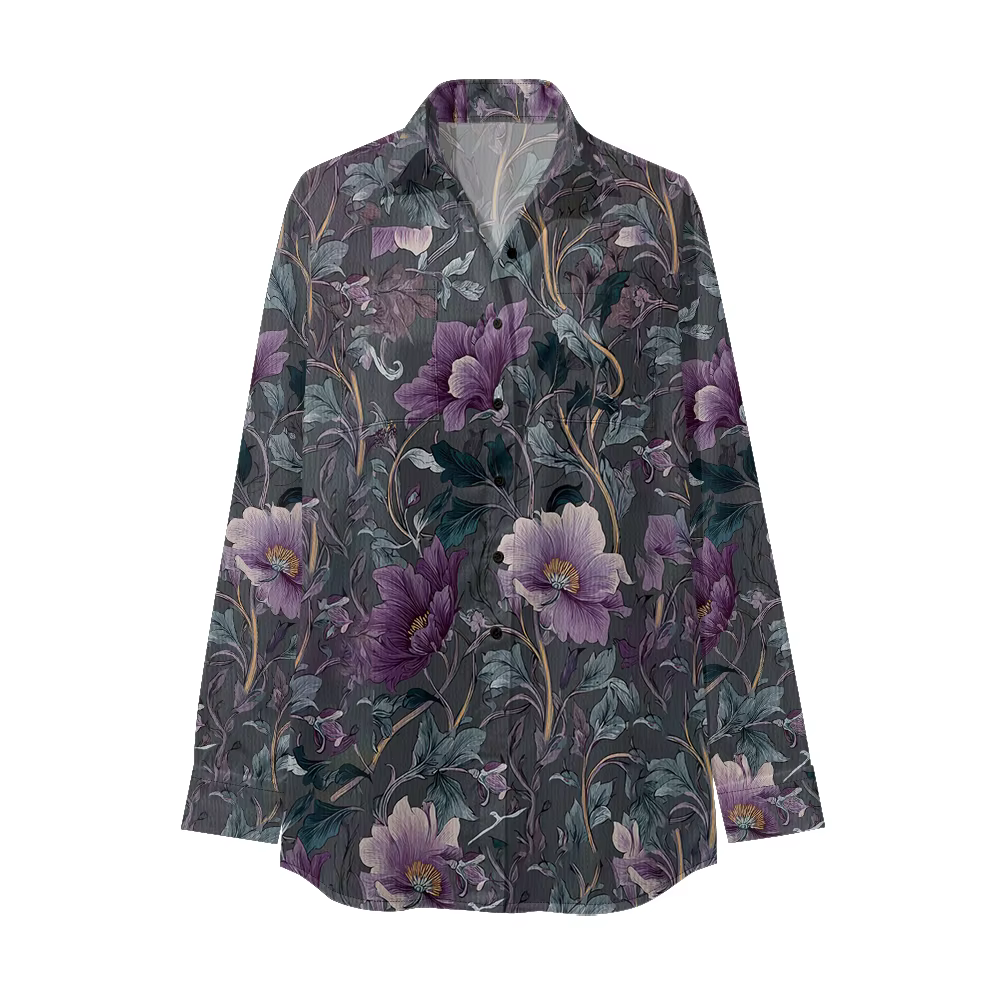 Chemise Chic à imprimé Floral noir pour femmes