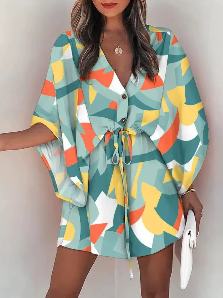 Robe d'été décontractée à manches volantes pour femmes