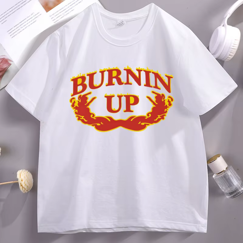 Burnin Up T-shirt graphique hommes vêtements casual à manches courtes haute qualité respirant