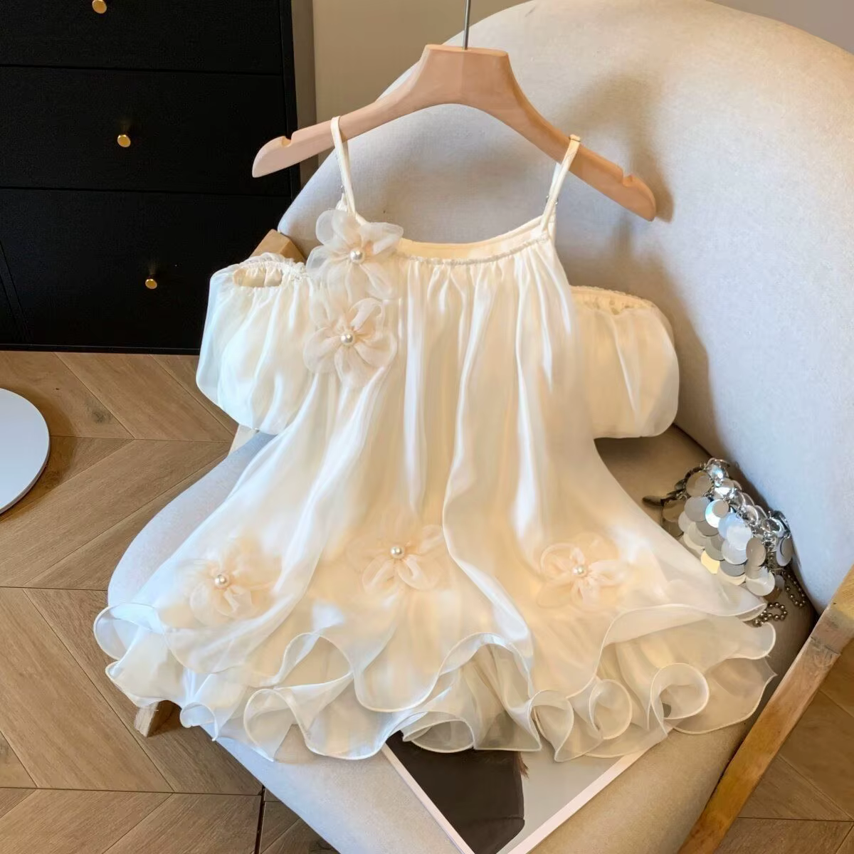 Chemisier en mousseline sexy à épaules dénudées pour femme
