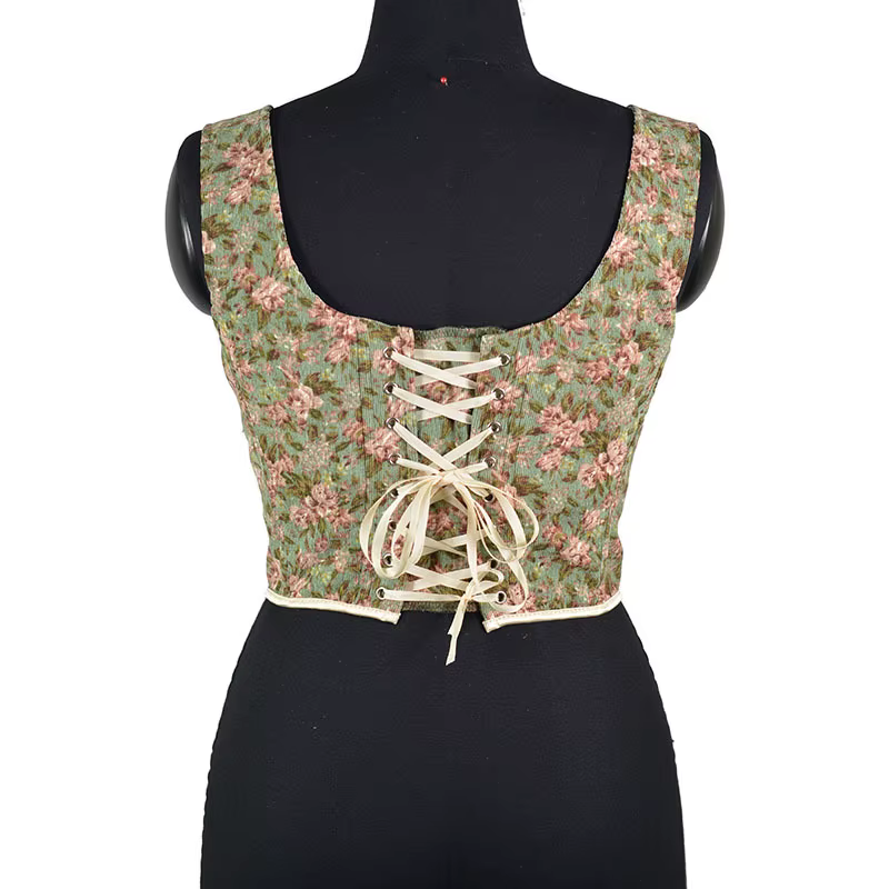 Corset en velours avec nœud papillon pour femme