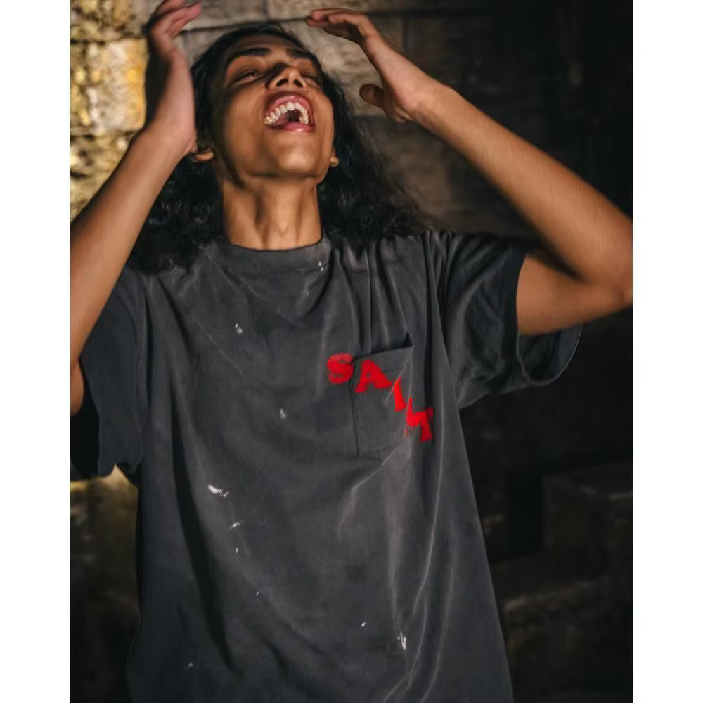 T-shirt SAINT Nice Washed POCKET pour hommes et femmes