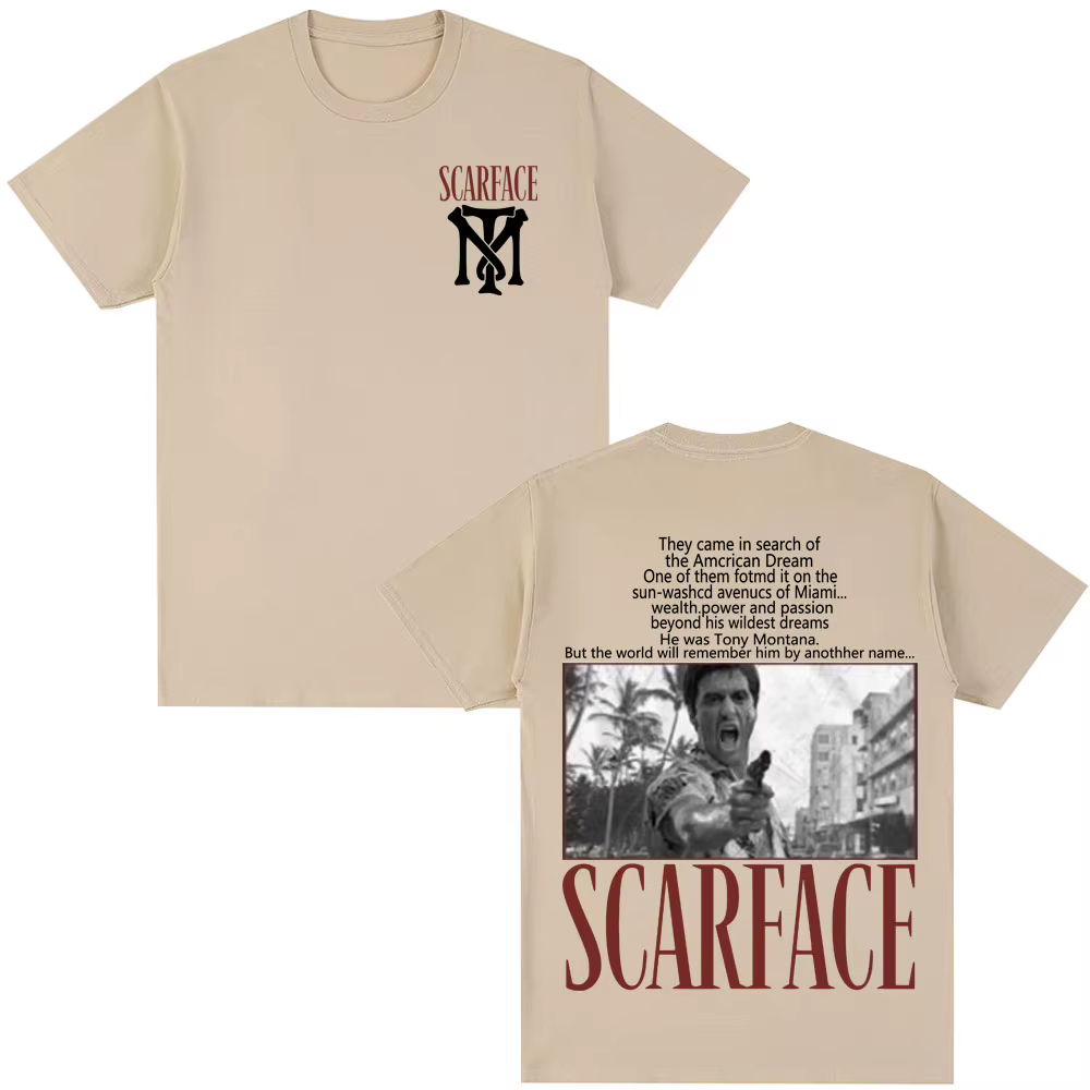 Film classique Scarface T-shirt Tony Montana Al Pacino T-shirts hommes femmes vêtements Vintage gothique surdimensionné