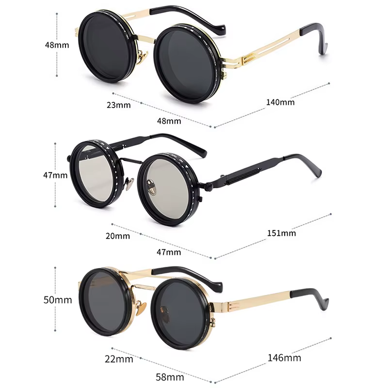 SHAUNA rétro métal rond Punk ND9 niveaux réglable gradation lunettes de soleil femmes polarisées UV400 mode hommes