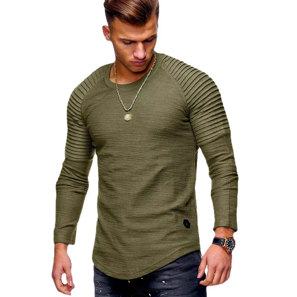 MRMT 2026 Nouveau T-shirt Homme Uni Coupe Slim Col Rond Manches Longues