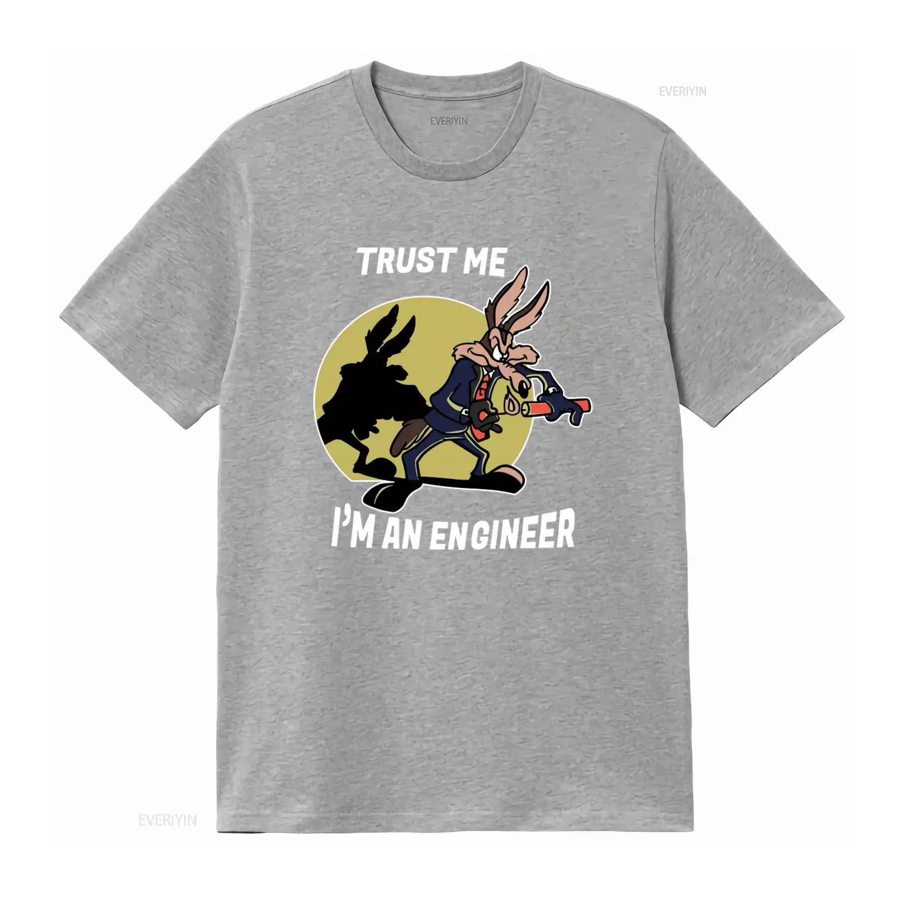 T-shirt décontracté pour homme « Trust Me I'm An Engineer Coyote Cartoon »