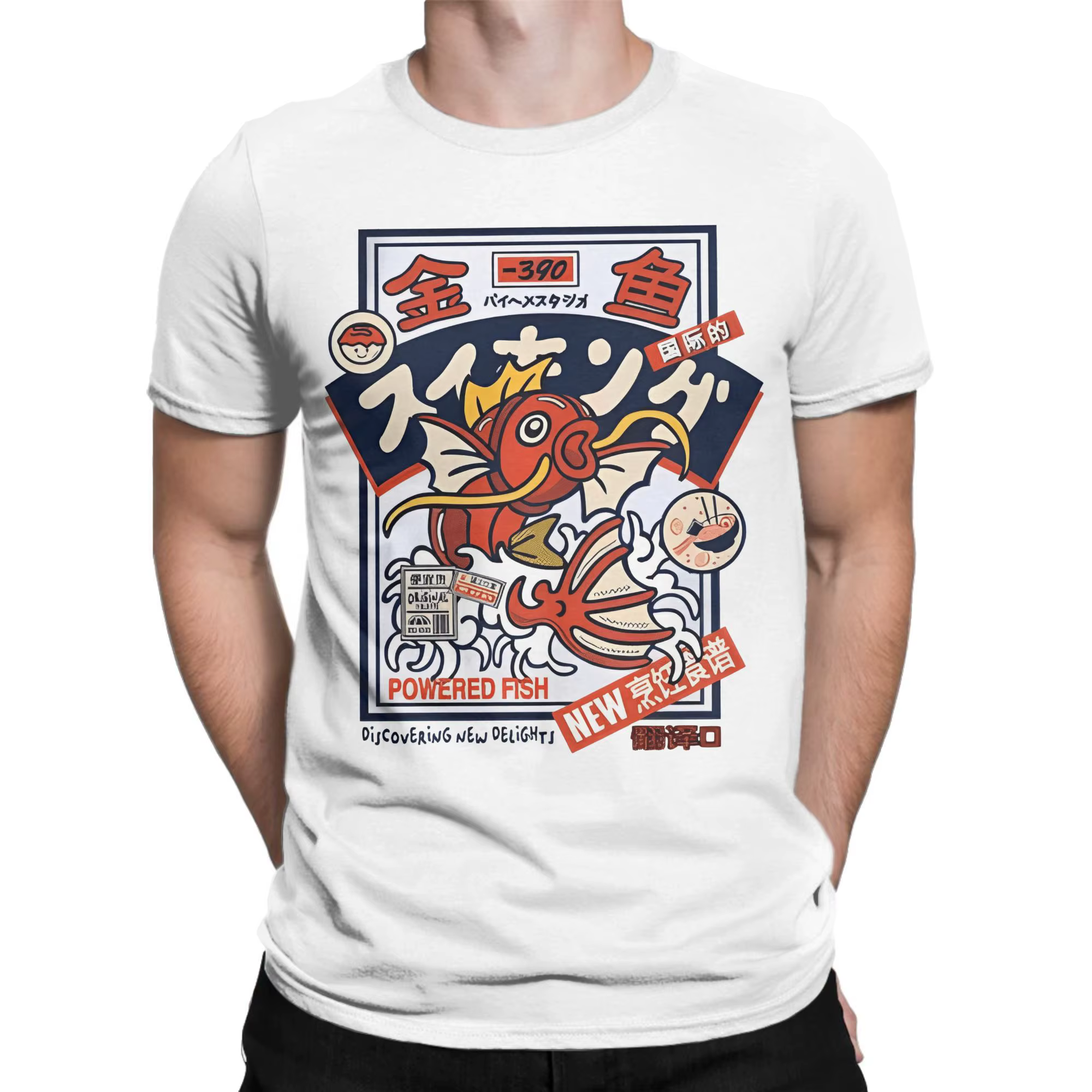 T-Shirt en coton Koi rouge pour adultes plage Style japonais Streetwear t-shirts col rond t-shirts populaires surdimensionnés hauts bon marché