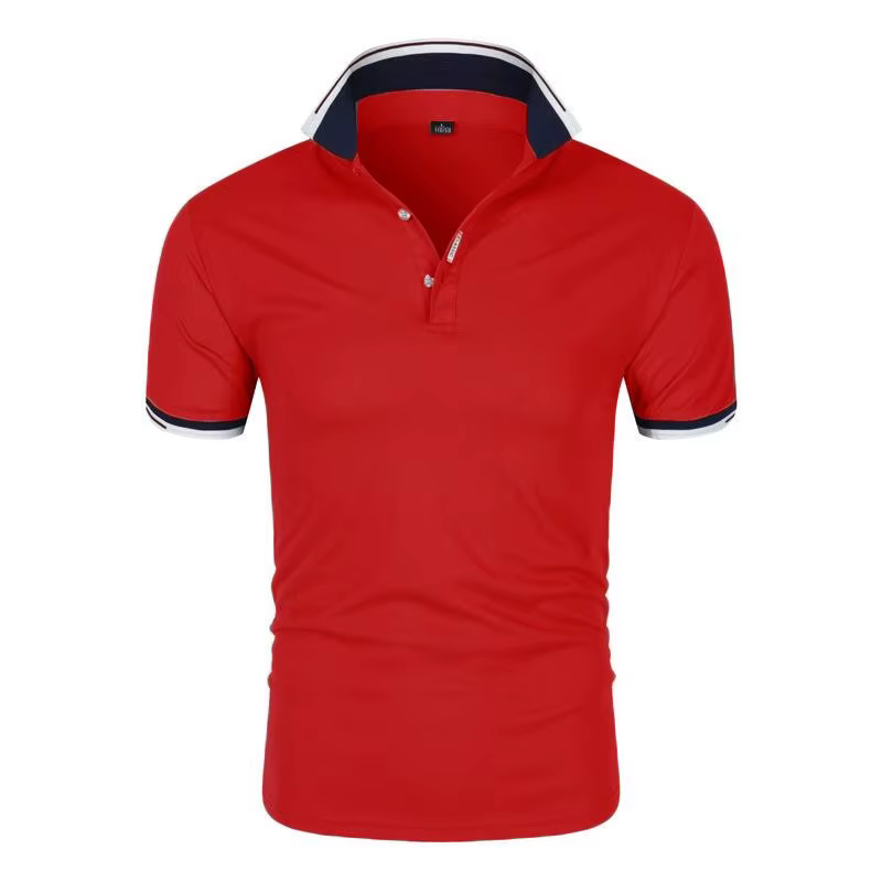Haute qualité offre spéciale été décontracté respirant confortable Polo hommes couleur unie revers à manches courtes