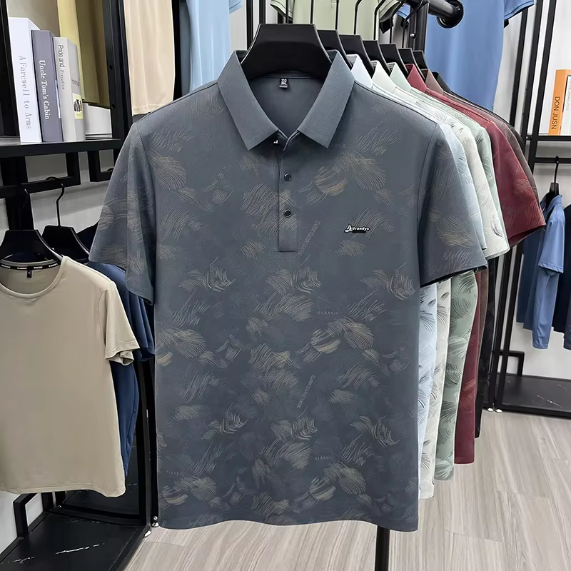 Polo brodé et imprimé avec logo minimaliste pour hommes
